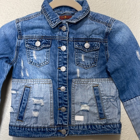7 For All Mankind Kid’s Jacket. 14 1/2” Pit To Pit. 16” Shoulder To Hem. - Picture 2 of 12